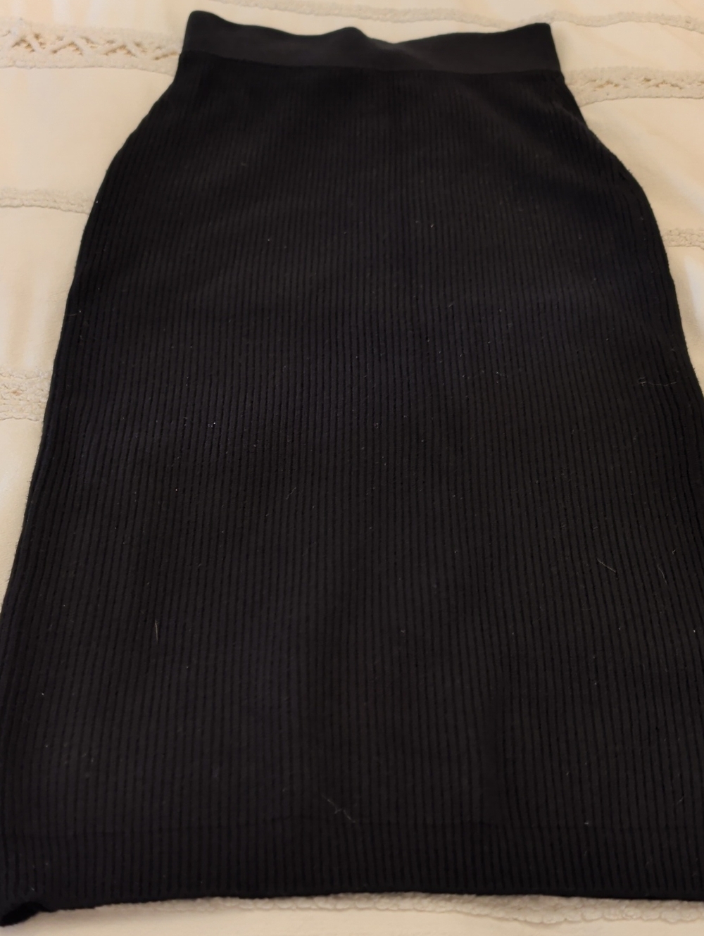 Wilfred Black Ribbed Pencil Skirt
